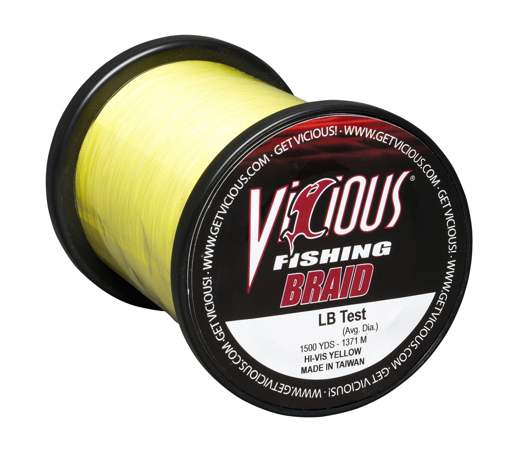 Vicious Standard Yellow Braid - 120 Lb Test