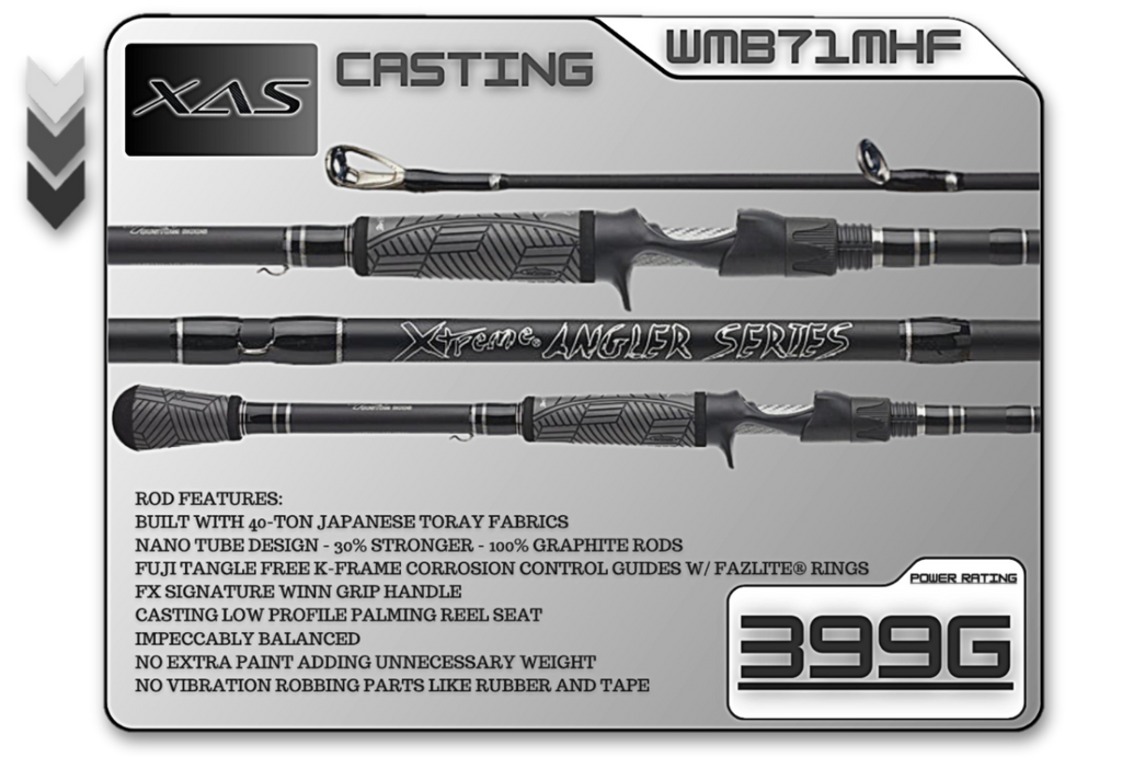 bass lure weight WMB71MHF 7'1" Medium Heavy Fast