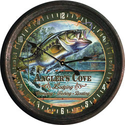 Rivers Edge Products 15" Rusted Bass Clock