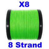 Reaction Tackle X8 Braided Fishing Line- Hi Vis Green 8 Strand
