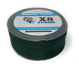 Reaction Tackle X8 Braided Fishing Line- Moss Green 8 Strand