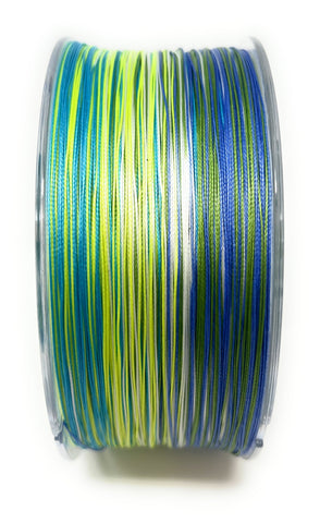 80# braided fishing line Reaction Tackle X8 Braided Fishing Line- Aqua Camo 8 Strands, Metered Line