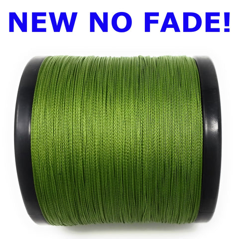 Reaction Tackle Braided Fishing Line- NO FADE Low-Vis Green