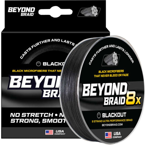 BEYOND BRAID Blackout 8X NO FADE BRAID - Ultra Performance 8 Strand