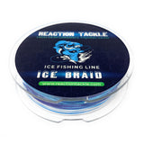 Reaction Tackle Ice Fishing Braided line - Abrasion Resistant 8 Strand Ice Braid