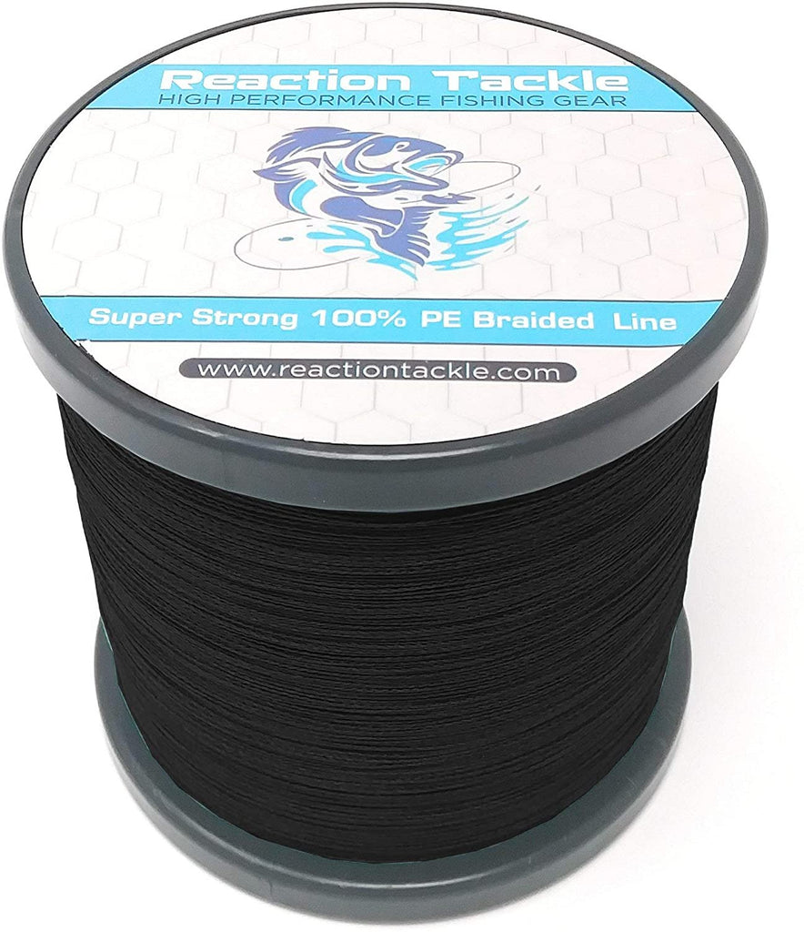 Reaction Tackle Braided Fishing Line- NEW NO FADE Black