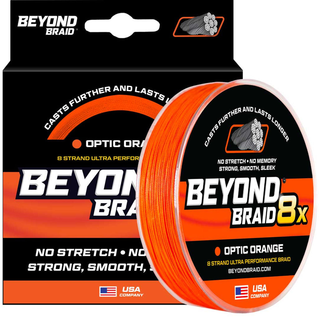 beyond braid braided fishing line Patriot Edition - Red, White, & Blue yard braided fishing line with low stretch White 8X- No Fade- Ultra