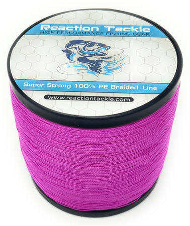 Reaction Tackle Braided Fishing Line- Pink | Bass Capital Tackle Reaction Tackle Braided Fishing Line- Pink | Bass Capital Tackle