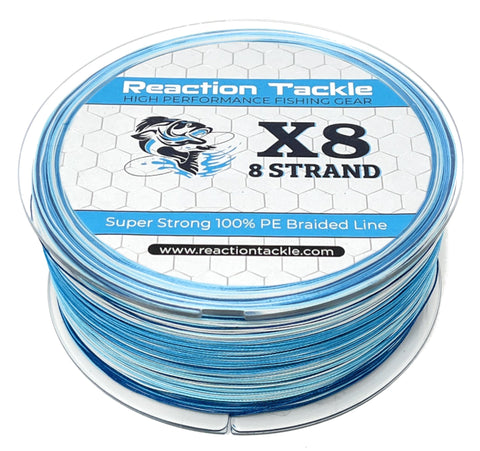 Reaction Tackle X8 Braided Fishing Line- Blue Camo 8 Strand Reaction Tackle X8 Braided Fishing Line- Blue Camo 8 Strand