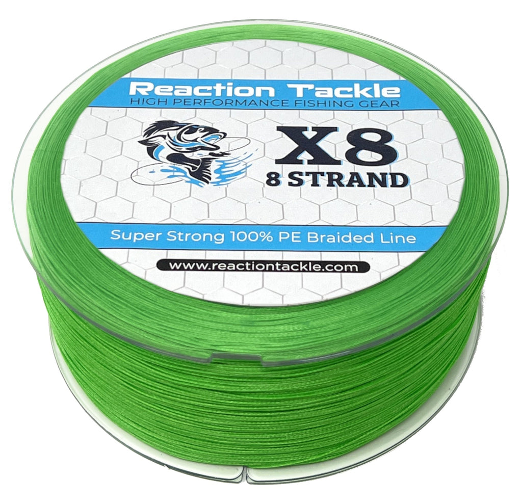 hi-vis braided fishing line Reaction Tackle X8 Braided Fishing Line