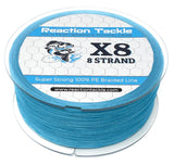 Reaction Tackle X8 Braided Fishing Line- Sea Blue 8 Strand